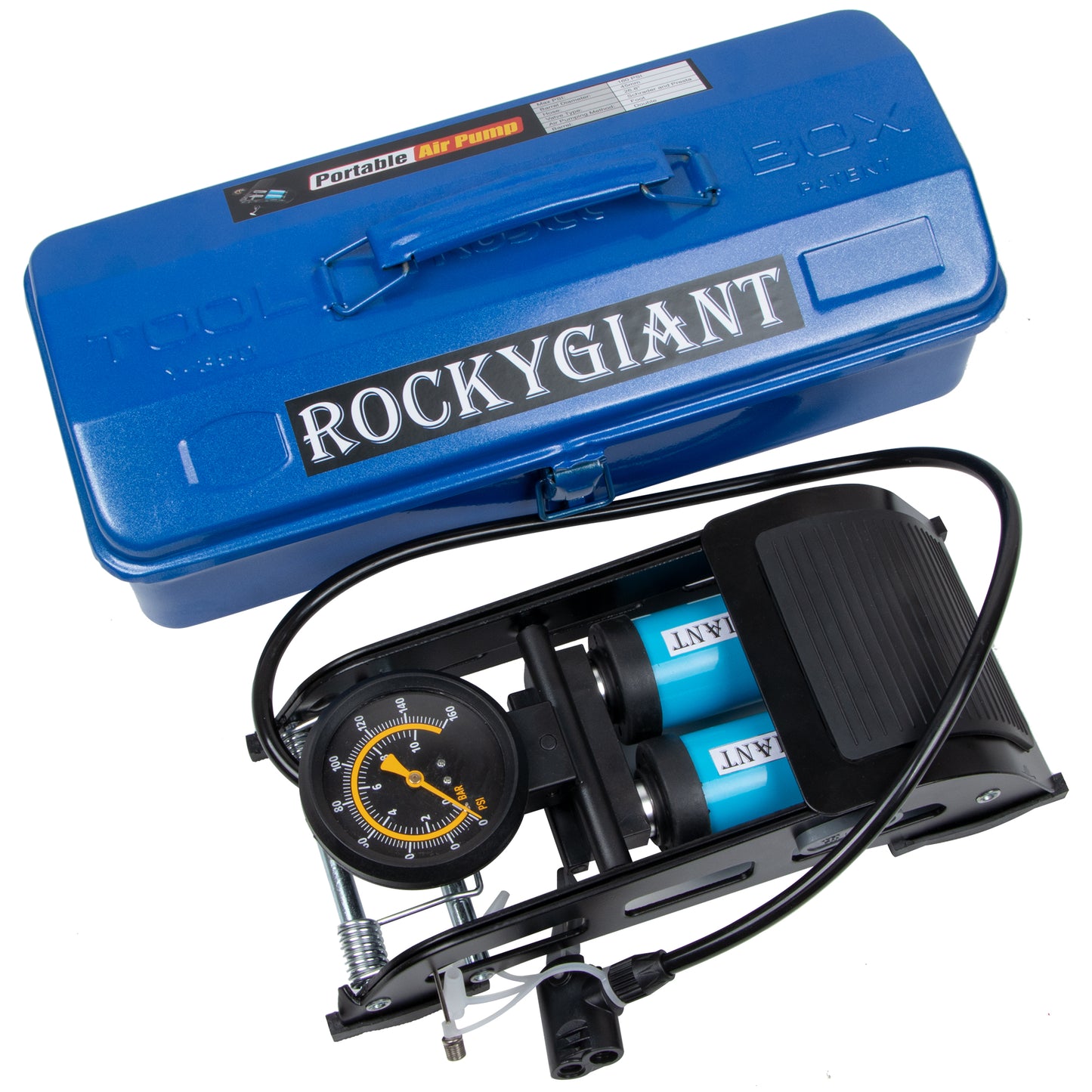 ROCKYGIANT Double Cylinder Foot Air Pump