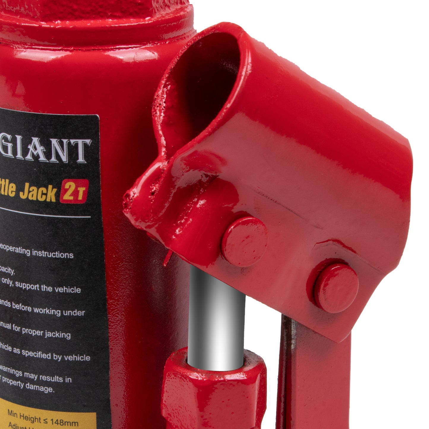 ROCKYGIANT Hydraulic Welded Bottle Jack, 2 Ton (4,000 lb) Capacity, Red